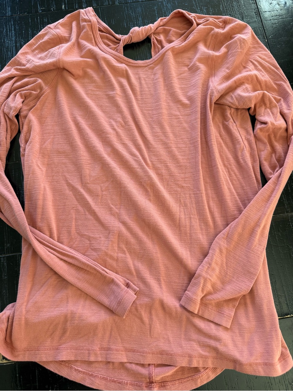 Open back orange all in motion long sleeve top size small